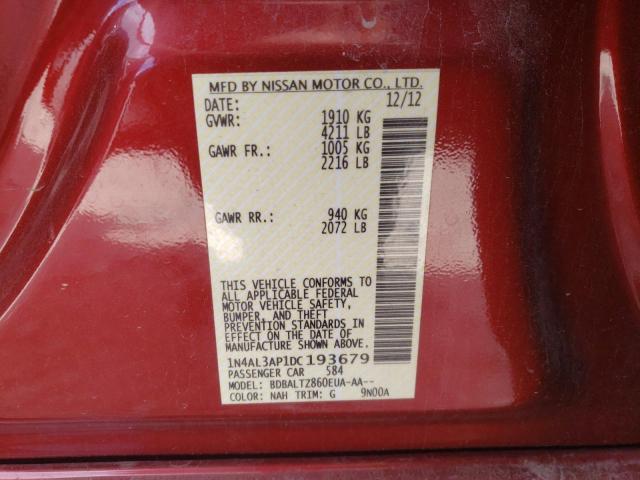 Photo 10 from auction – 2013 NISSAN ALTIMA 2.5 with VIN 1N4AL3AP1DC193679