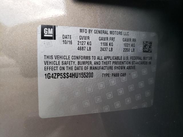 Photo 10 from auction – 2017 BUICK LACROSSE E with VIN 1G4ZP5SS4HU155200