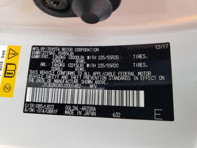 Photo 10 from auction – 2018 LEXUS RX 350 L with VIN JTJDZKCA0J2001482