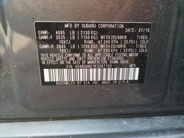 Photo 10 from auction – 2019 SUBARU OUTBACK 2. with VIN 4S4BSANC1K3397193