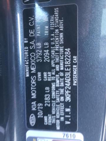Photo 10 from auction – 2020 KIA FORTE FE with VIN 3KPF24AD3LE182284