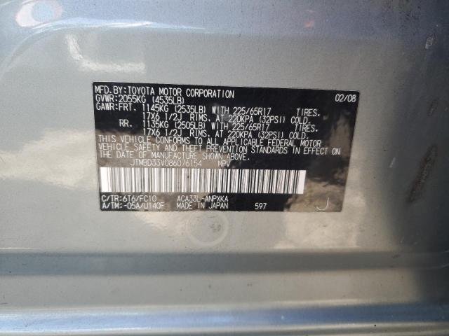Foto 10 de la subasta – 2008 TOYOTA RAV4 con VIN JTMBD33V086076154