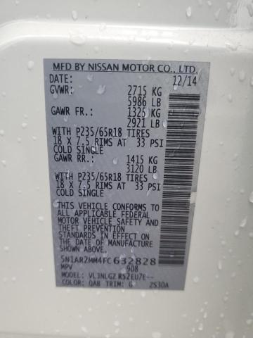 Photo 10 from auction – 2015 NISSAN PATHFINDER with VIN 5N1AR2MM4FC632828