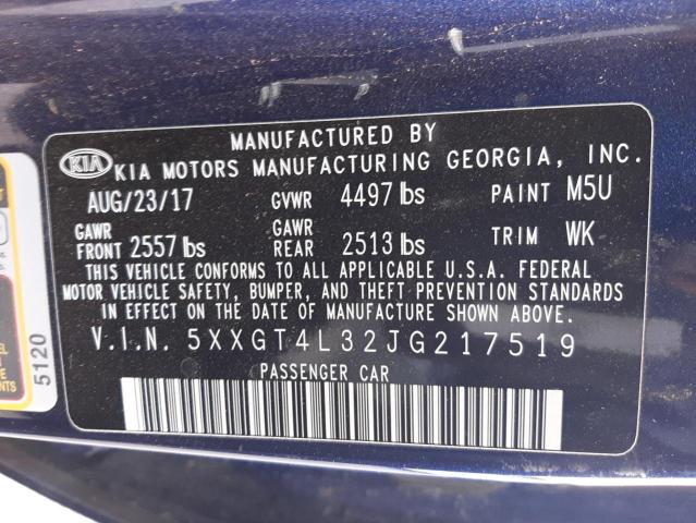 Photo 10 from auction – 2018 KIA OPTIMA LX with VIN 5XXGT4L32JG217519