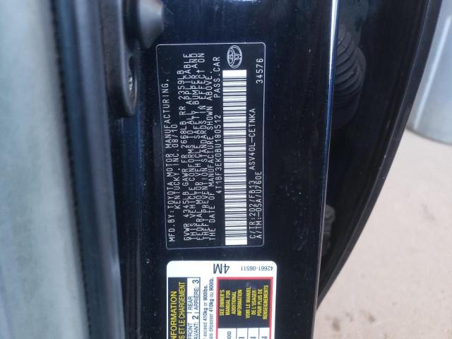 Photo 10 from auction – 2011 TOYOTA CAMRY BASE with VIN 4T1BF3EK0BU180512