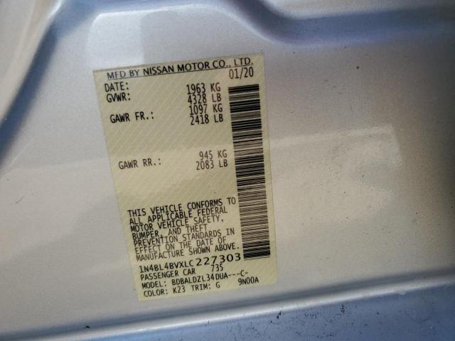 Photo 10 from auction – 2020 NISSAN ALTIMA S with VIN 1N4BL4BVXLC227303