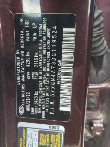 Photo 10 from auction – 2013 KIA OPTIMA EX with VIN 5XXGN4A73DG119524