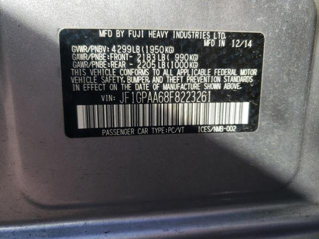 Photo 10 from auction – 2015 SUBARU IMPREZA with VIN JF1GPAA68F8223261