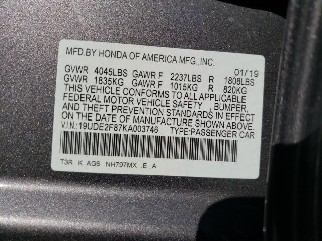 Photo 10 from auction – 2019 ACURA ILX PREMIU with VIN 19UDE2F87KA003746