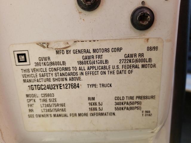 Photo 10 from auction – 2000 GMC NEW SIERRA with VIN 1GTGC24U2YE127684