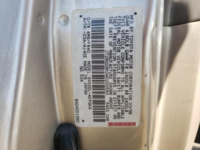 Photo 10 from auction – 1998 TOYOTA CAMRY LE with VIN JT2BG28K0W0200593