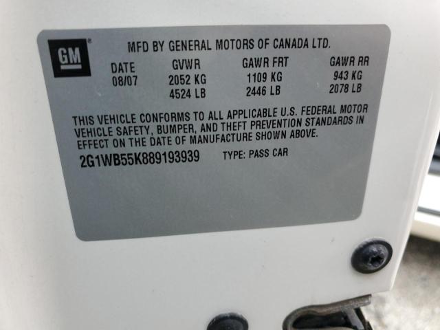Photo 10 from auction – 2008 CHEVROLET IMPALA LS with VIN 2G1WB55K889193939