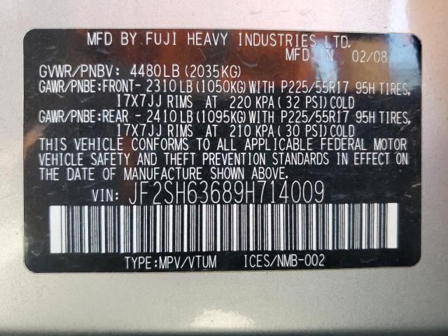 Photo 10 from auction – 2009 SUBARU FORESTER 2 with VIN JF2SH63689H714009
