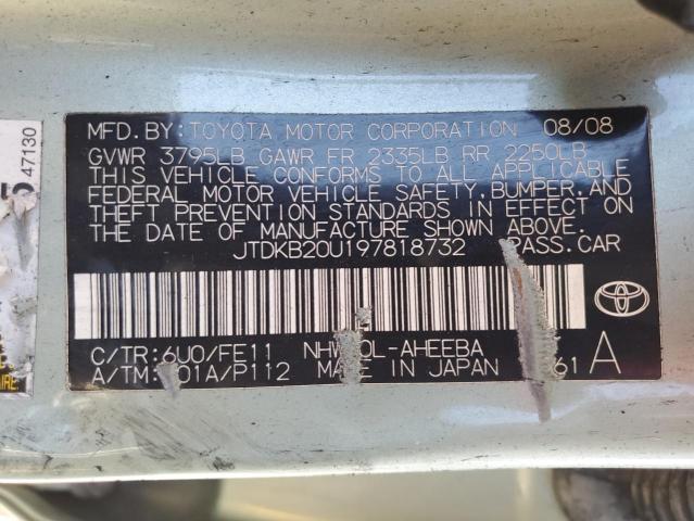 Photo 10 from auction – 2009 TOYOTA PRIUS with VIN JTDKB20U197818732