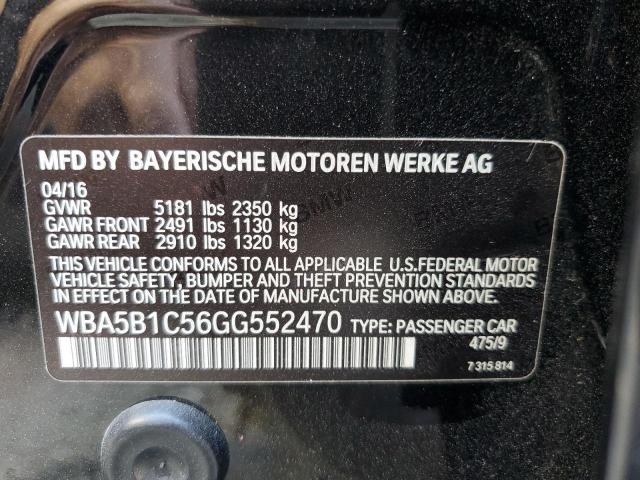 Photo 10 from auction – 2016 BMW 535 I with VIN WBA5B1C56GG552470