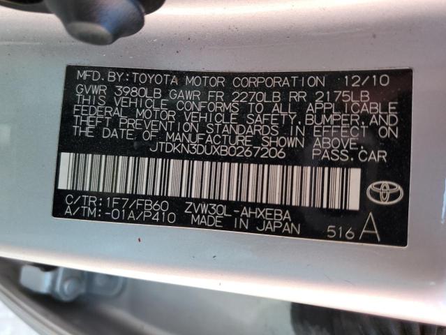 Photo 10 from auction – 2011 TOYOTA PRIUS with VIN JTDKN3DUXB0267206