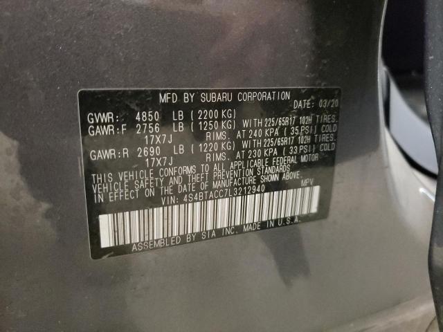 Photo 10 from auction – 2020 SUBARU OUTBACK PR with VIN 4S4BTACC7L3212940