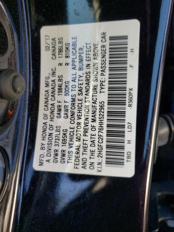 Photo 10 from auction – 2017 HONDA CIVIC EX with VIN 2HGFC2F76HH522965