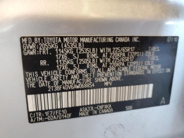 Zdjęcie 10 z aukcji – 2010 TOYOTA RAV4 z VIN 2T3BF4DV6AW068854