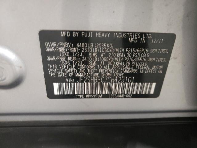 Photo 10 from auction – 2012 SUBARU FORESTER 2 with VIN JF2SHBBC7CH429101