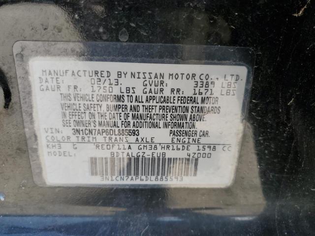 Photo 10 from auction – 2013 NISSAN VERSA S with VIN 3N1CN7AP6DL885593