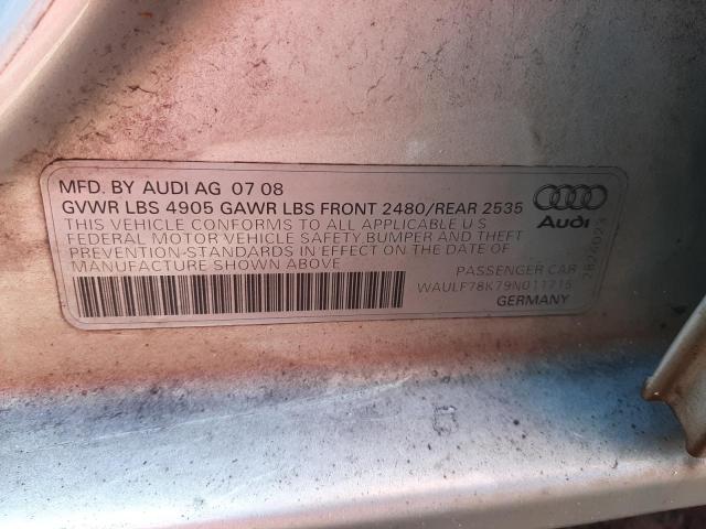 Photo 10 from auction – 2009 AUDI A4 2.0T QU with VIN WAULF78K79N011715