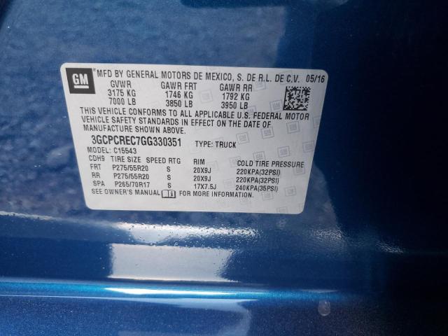 Photo 10 from auction – 2016 CHEVROLET SILVERADO with VIN 3GCPCREC7GG330351