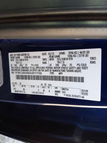 Photo 10 from auction – 2013 FORD ESCAPE SEL with VIN 1FMCU0HX6DUD11722