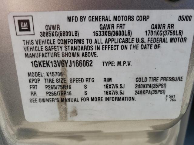 Photo 10 from auction – 2000 GMC YUKON with VIN 1GKEK13V6YJ166062
