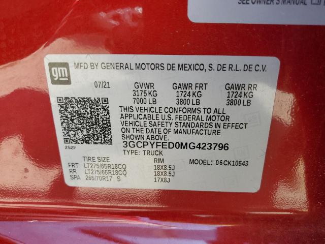 Photo 10 from auction – 2021 CHEVROLET SILVERADO with VIN 3GCPYFED0MG423796