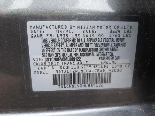 Photo 10 from auction – 2021 NISSAN VERSA SV with VIN 3N1CN8EV0ML889122