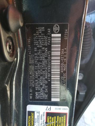 Photo 10 from auction – 2012 TOYOTA CAMRY BASE with VIN 4T1BF1FK6CU130475