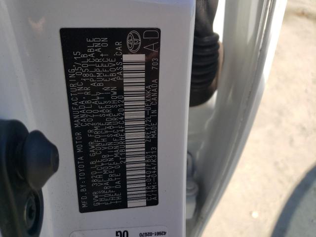 Photo 10 from auction – 2015 TOYOTA COROLLA L with VIN 2T1BURHE4FC420120