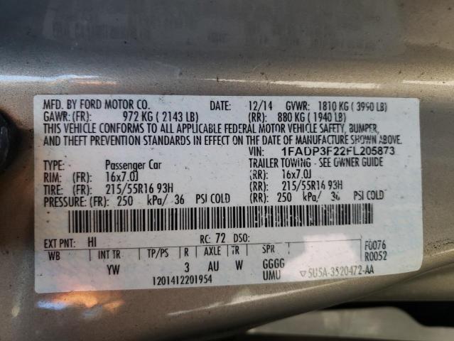Photo 10 from auction – 2015 FORD FOCUS SE with VIN 1FADP3F22FL205873