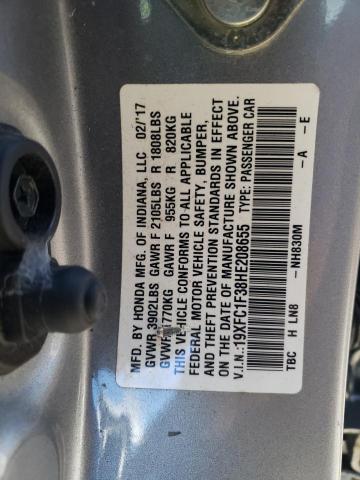 Photo 10 from auction – 2017 HONDA CIVIC EX with VIN 19XFC1F38HE208655