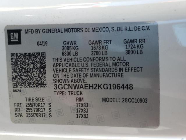 Photo 10 from auction – 2019 CHEVROLET SILVERADO with VIN 3GCNWAEH2KG196448