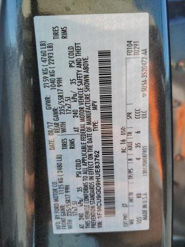 Photo 10 from auction – 2017 FORD ESCAPE SE with VIN 1FMCU9GD9HUE83762