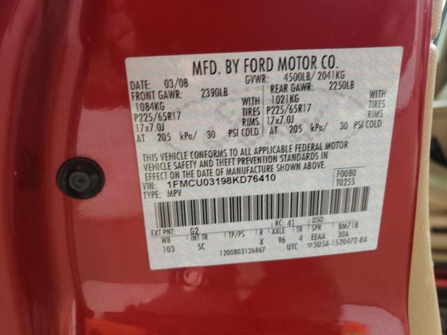 Photo 10 from auction – 2008 FORD ESCAPE XLT with VIN 1FMCU03198KD76410