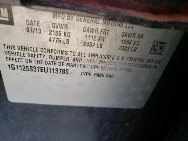 Photo 10 from auction – 2014 CHEVROLET IMPALA LT with VIN 1G1125S37EU113780