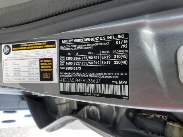 Photo 10 from auction – 2015 MERCEDES-BENZ ML 350 with VIN 4JGDA5JB4FA536637