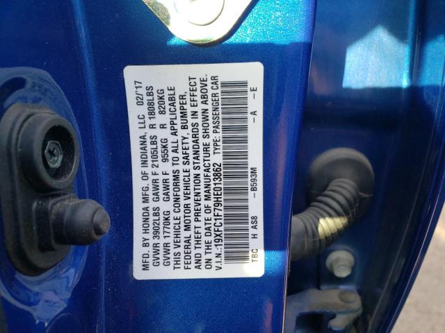 Photo 10 from auction – 2017 HONDA CIVIC EXL with VIN 19XFC1F79HE013862