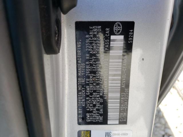 Photo 10 from auction – 2007 TOYOTA CAMRY CE with VIN 4T1BE46K47U627373