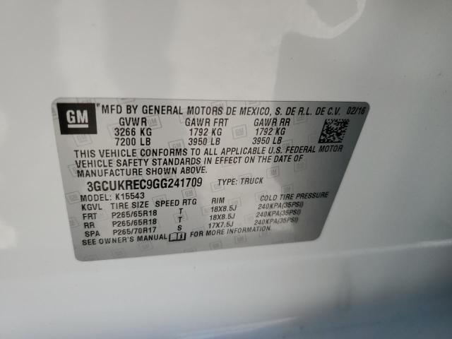 Photo 10 from auction – 2016 CHEVROLET SILVERADO with VIN 3GCUKREC9GG241709