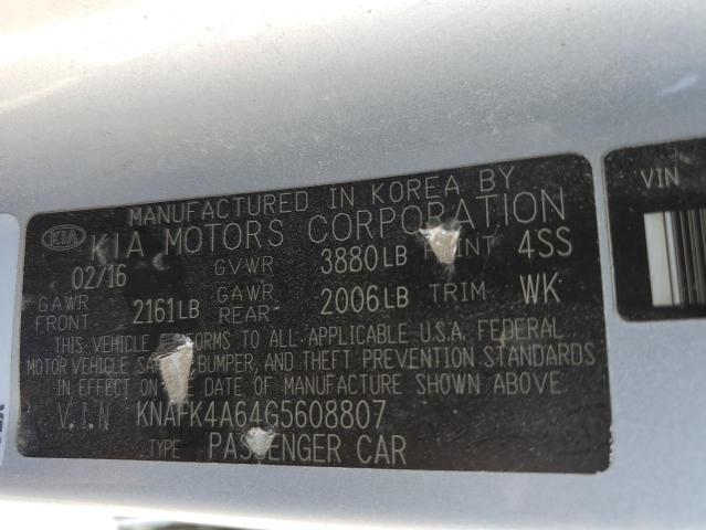 Photo 10 from auction – 2016 KIA FORTE LX with VIN KNAFK4A64G5608807