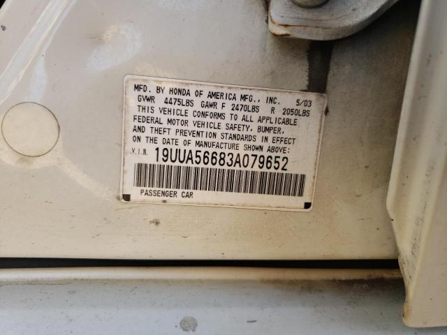 Photo 10 from auction – 2003 ACURA 3.2TL with VIN 19UUA56683A079652