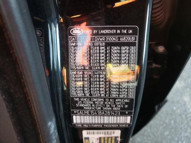Photo 10 from auction – 2008 LAND ROVER RANGE ROVE with VIN SALME15418A281423