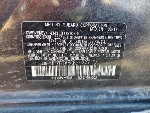 صورة رقم 10 من المزاد - 2018 SUBARU CROSSTREK مع VIN JF2GTABC6JH227104
