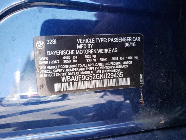 Photo 10 from auction – 2016 BMW 328 I SULE with VIN WBA8E9G52GNU29435