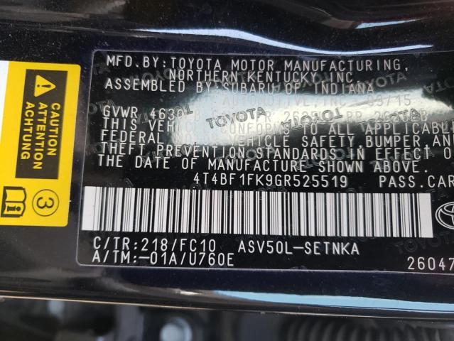 Photo 10 from auction – 2016 TOYOTA CAMRY LE with VIN 4T4BF1FK9GR525519