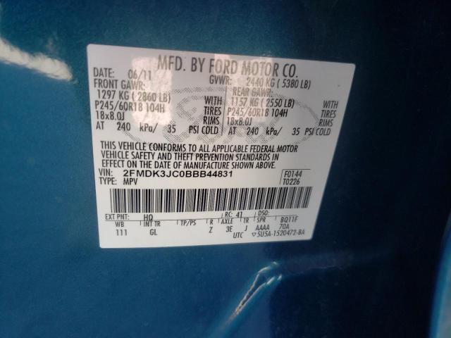 Photo 10 from auction – 2011 FORD EDGE SEL with VIN 2FMDK3JC0BBB44831